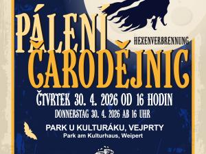 Vejprty - pálení čarodějnic plakát 2026 CZ-DE